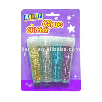 3D washable shiney glitter glue,4 pack